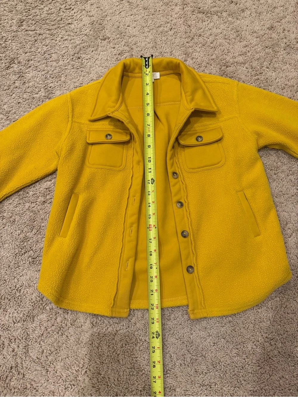 Kids Mustard Yellow Fleece Jacket